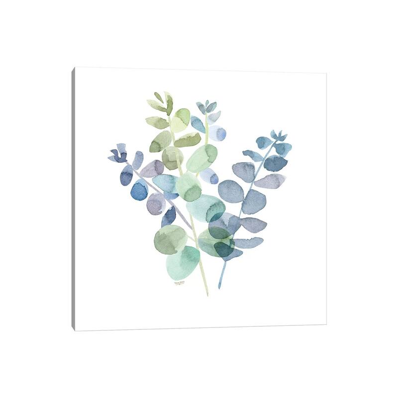 iCanvas "Natural Inspiration Blue Eucalyptus on White II" by Tara Reed Canvas Print