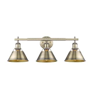 Yep by Golden Lighting Orwell 3-light Vanity in Brushed Champagne Brass and Clear Glass