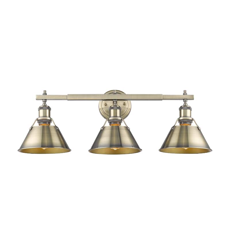 Yep by Golden Lighting Orwell 3-light Vanity in Brushed Champagne Brass and Clear Glass