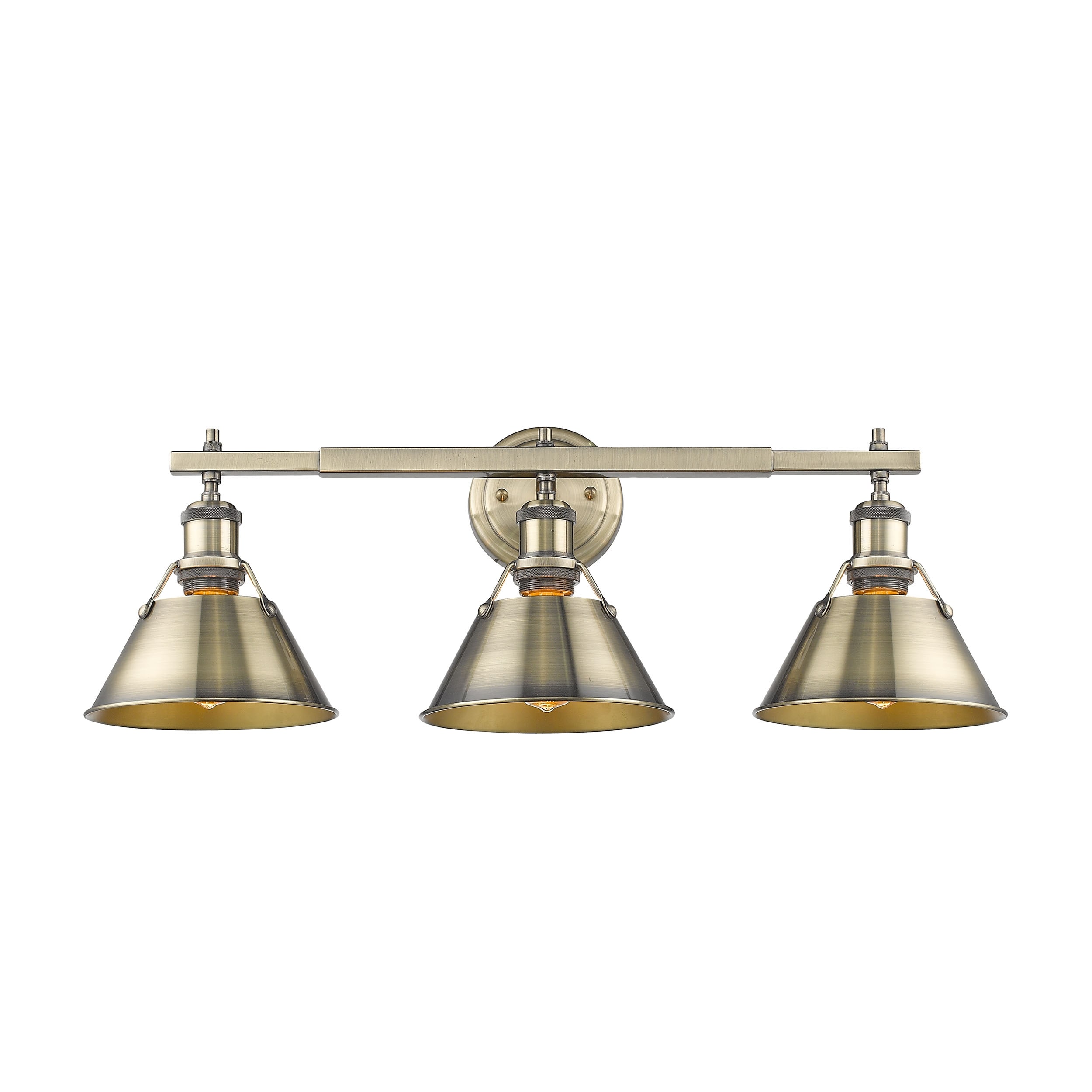 Yep by Golden Lighting Orwell 3-light Vanity in Chrome and Pine Green shade