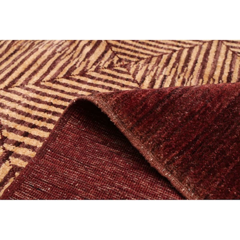 ECARPETGALLERY Hand-knotted Peshawar Ziegler Ivory Wool Rug - 8'11 x 12'2