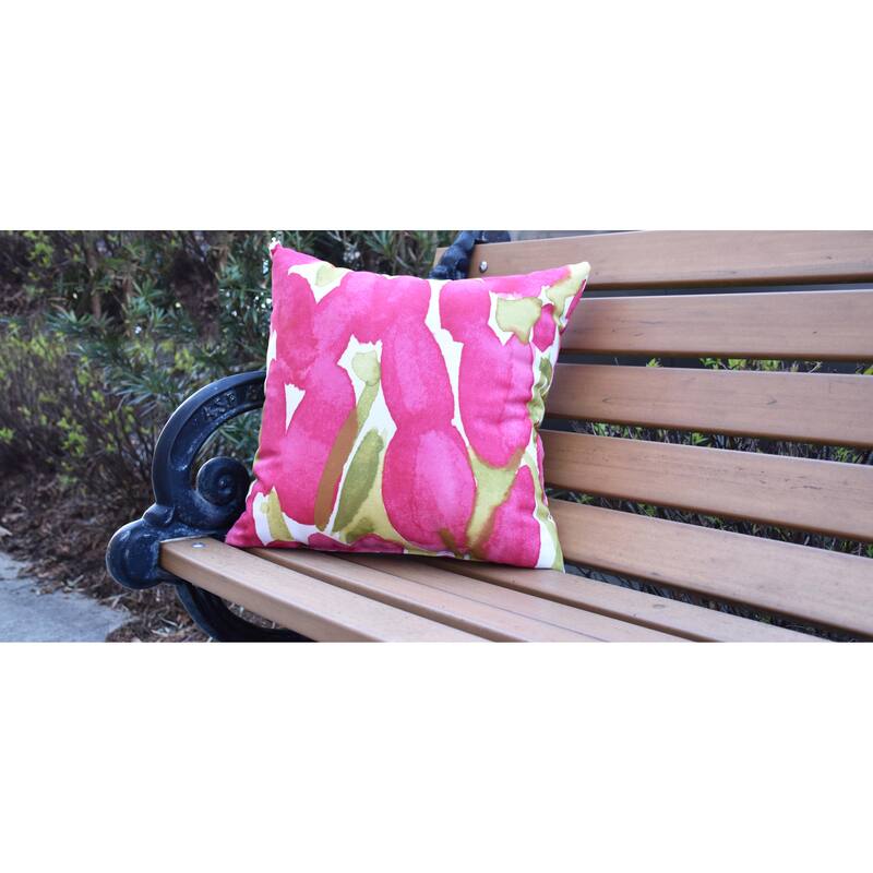 Sunset Tulip 18 inch Floral Decorative Outdoor Pillow