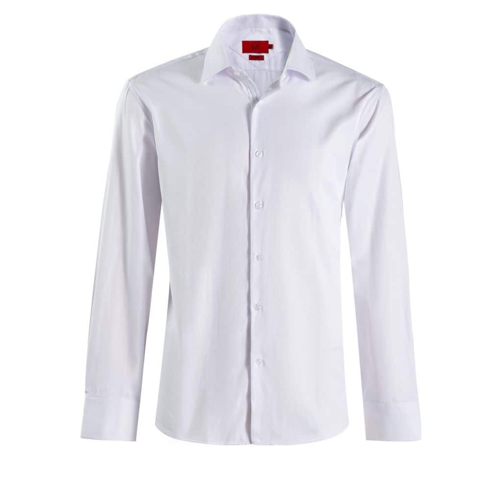 Elie Balleh Men's White Slim Fit Solid Shirt