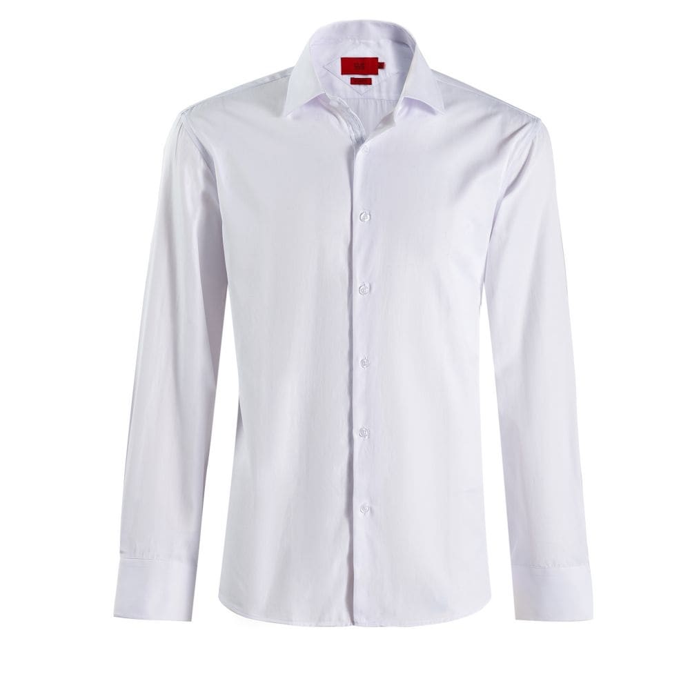 Elie Balleh Men's White Slim Fit Solid Shirt