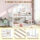 preview thumbnail 8 of 7, White House Shape Twin Over Twin Bunk Bed for Kids with Roof and Lockable Window
