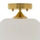 preview thumbnail 16 of 16, River of Goods Ignace Brushed Gold Metal 10.25-Inch Ceiling Light with Frosted White Glass Globe Shade