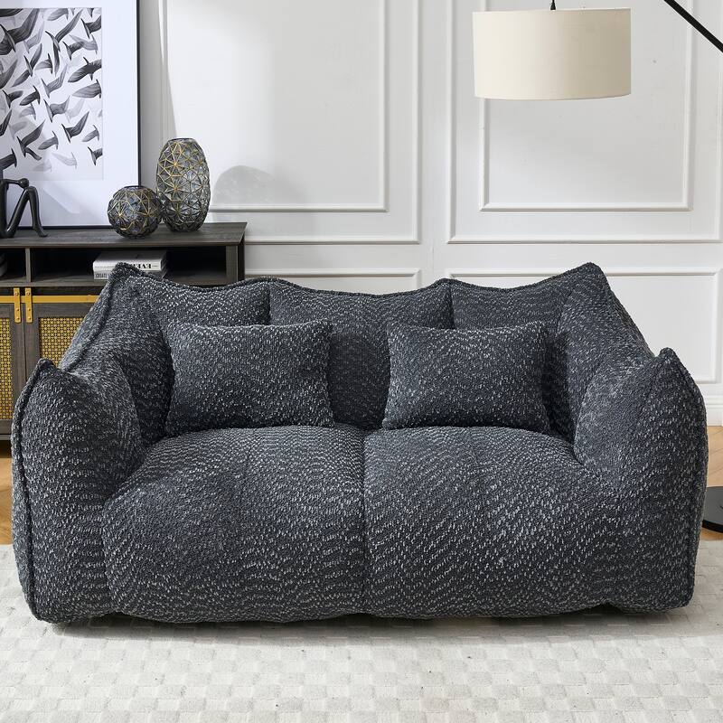 Beanbag Chair with High Resilience Foam Core. The Square Recliner Sofa Is Ideal for Family Members And Friends Engaged in Games