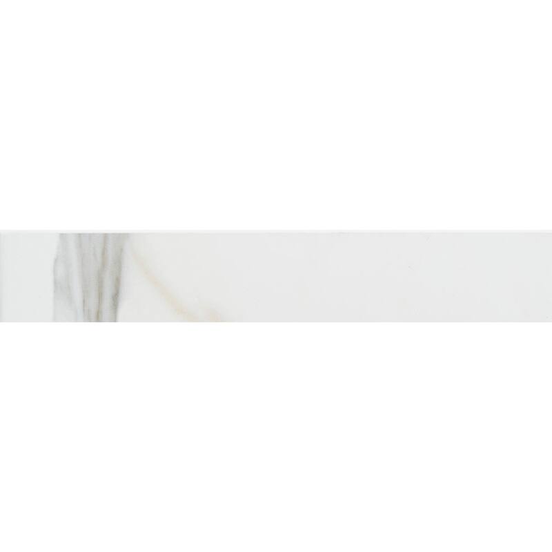 The Tile Life Chronos 2x13 White/ Gold Ceramic Bullnose Wall Tile - 2 x 13 - 1 Piece