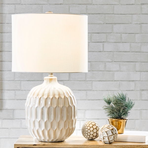 Nuloom Venice 25 Contemporary Cream Ceramic Table Lamp 15 W x 15 D x 24.5 H Bed Bath Beyond 30690365