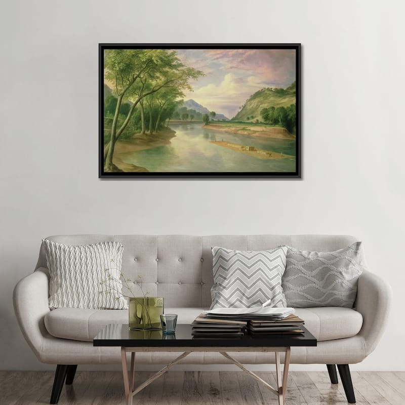 iCanvas "Ohio River near Marietta, 1855 " by Henry Cheever Pratt Framed Canvas Print
