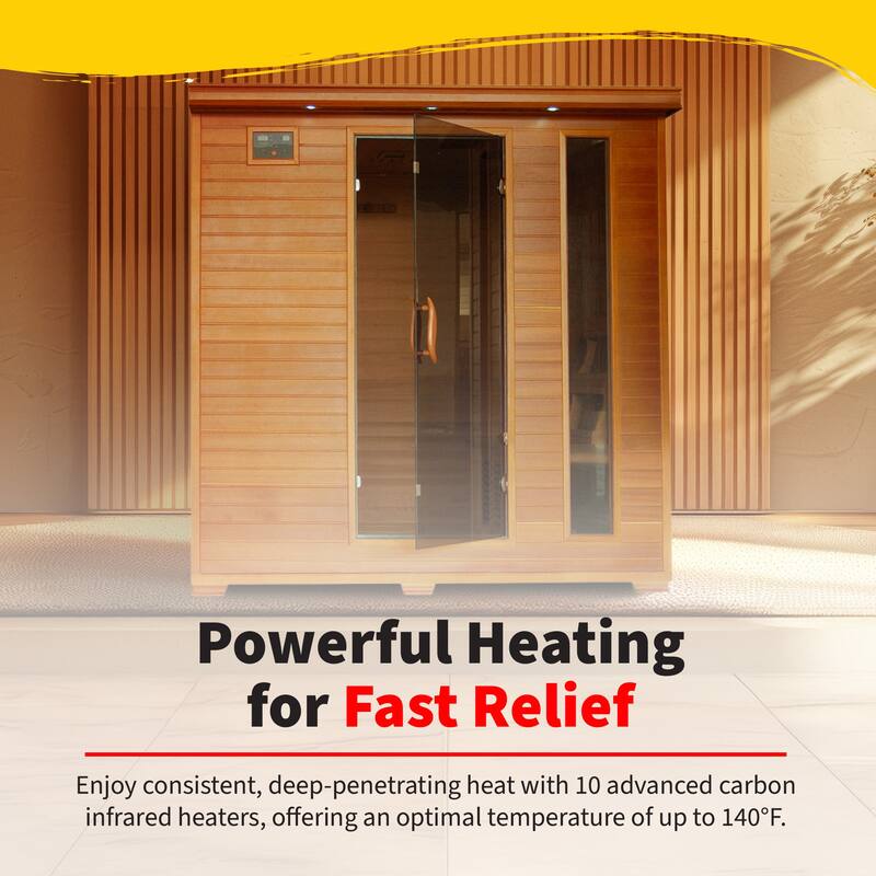 HeatWave Great Bear 6-Person Cedar Infrared Sauna with 10 Carbon Heaters
