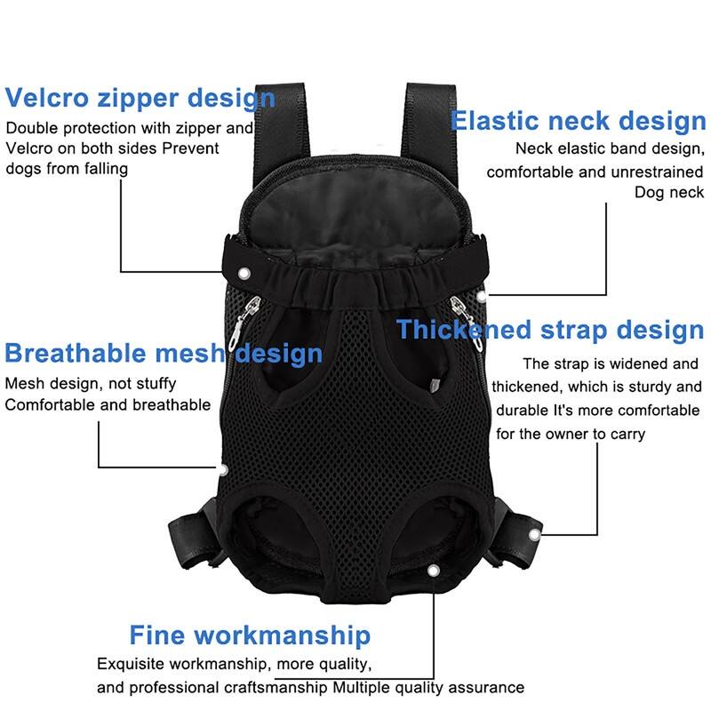 Utopia Alley Pet Carrier Backpack,Adjustable Front Cat Dog Carrier Backpack, Small Medium Dogs Cats Puppies Chest Carrier, Black