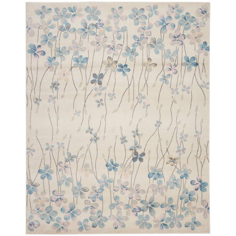 HomeRootsFloral Contemporary Rectangle Area Rug - 142' X '106' X '0.5