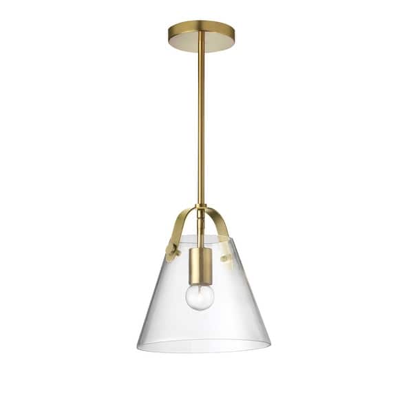 slide 1 of 1, Dainolite Polly Modern and Contemporary 1 Light Incandescent Pendant, Aged Brass w/ Clear Glass