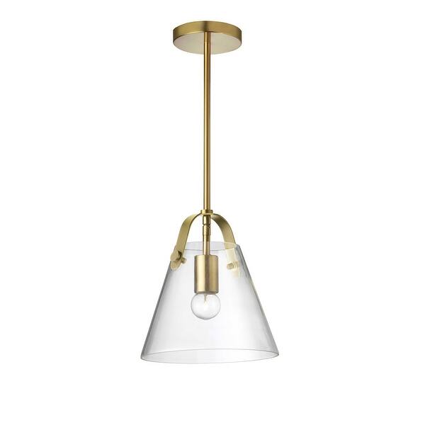 slide 1 of 1, Dainolite Polly Modern and Contemporary 1 Light Incandescent Pendant, Aged Brass w/ Clear Glass