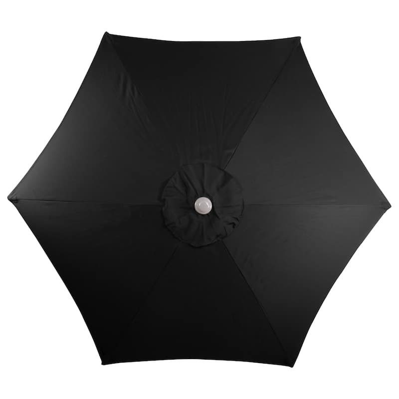 7.5ft Outdoor Patio Market Umbrella with Hand Crank, Black