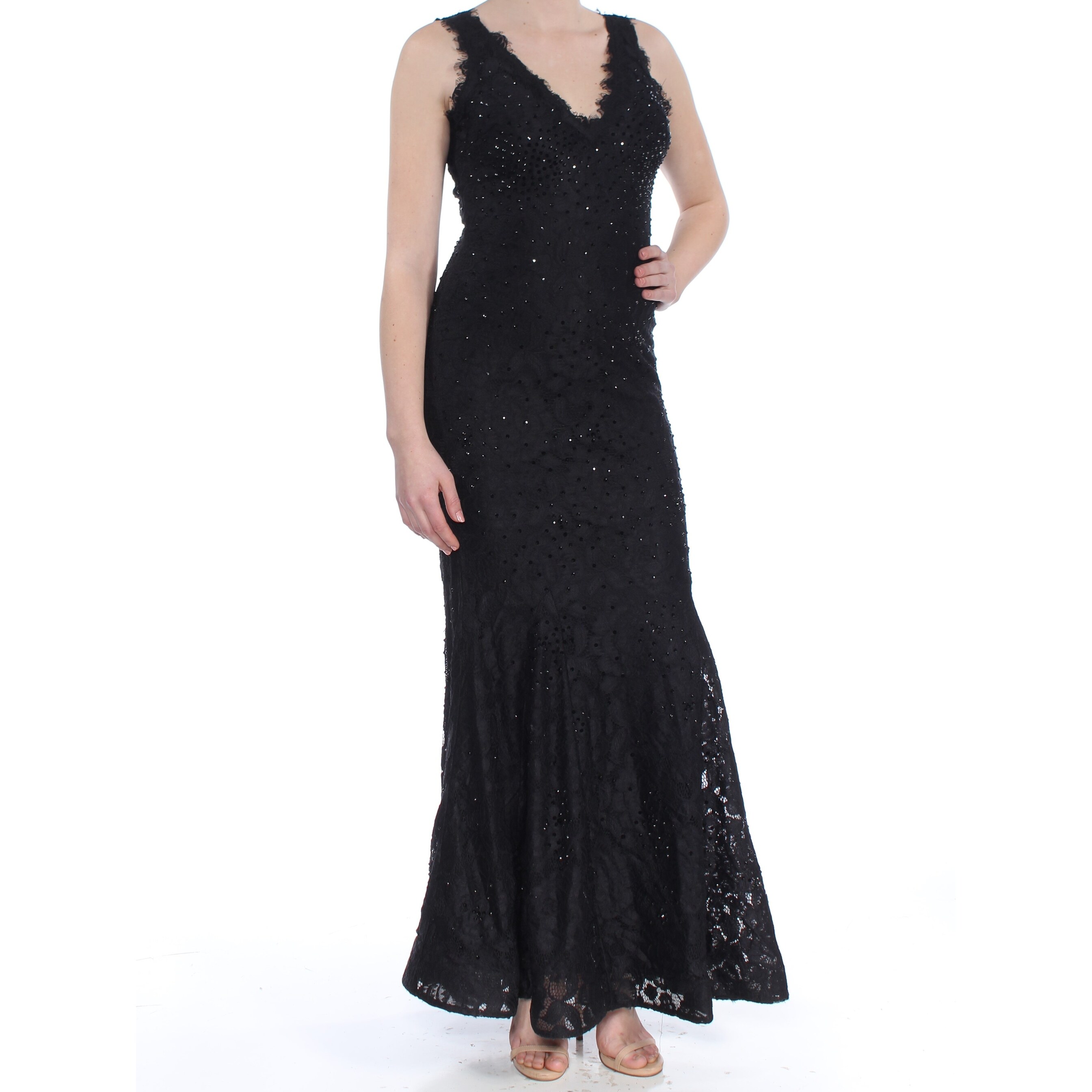 adrianna papell embellished cutout mermaid gown