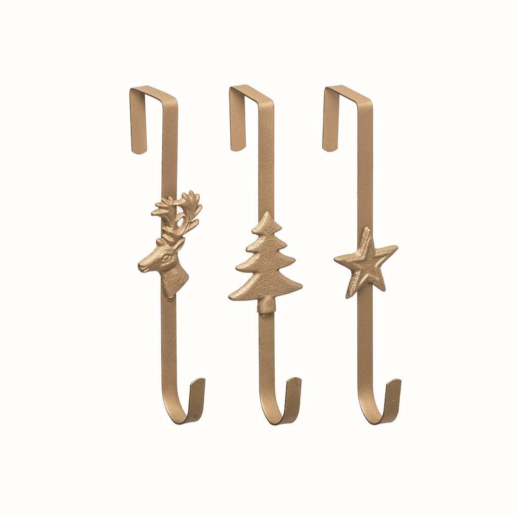 Transpac Metal Cmas Icon Wreath Holder Set of 3 Christmas Home Decorations