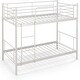 preview thumbnail 7 of 5, Metal Twin Over Twin Bunk Bed Metal Bed Fame with Ladder Guardrails White
