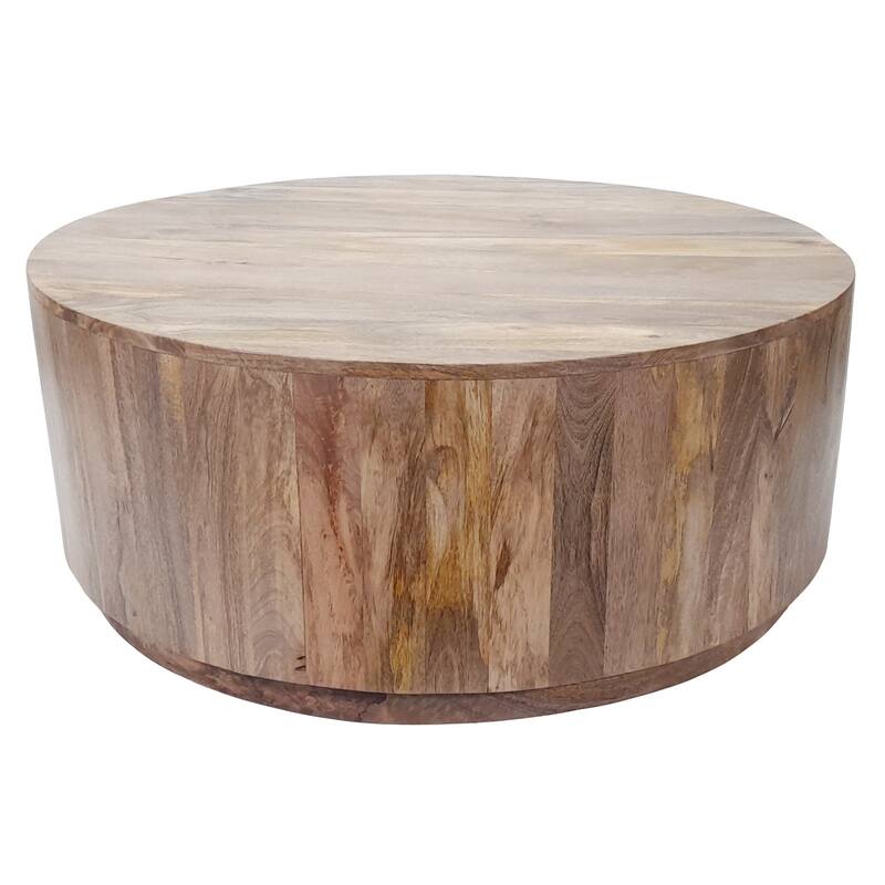 HomeRoots 42" Natural Solid Wood Round Coffee Table - 42' X '17' X '42