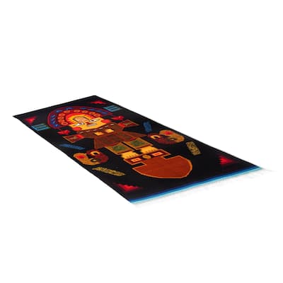 Handmade Tumi Axe Wool area rug (Peru) - 3'6" x 5'8" Oval