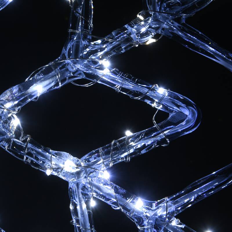 National Tree Company Diamond Tip Ice Crystal Snowflake Pair with LED Lights - White - 24 in