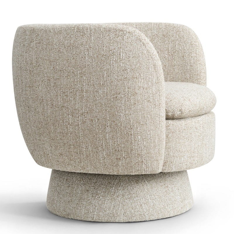 Upholstered 360 Swivel Barrel Accent Armchair(Set of 2)