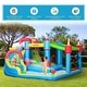 preview thumbnail 4 of 7, Outsunny 6-in-1 Inflatable Water Slide, Kids Castle Bounce House Includes Slide, Trampoline, Pool, Water Gun, Climbing Wall