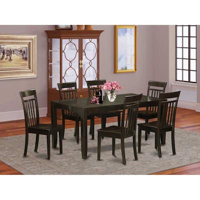 Vintage Dining Set - 7 Piece Table & Chair Set - Rectangle Table with Butterfly Leaf - Cappuccino Finish