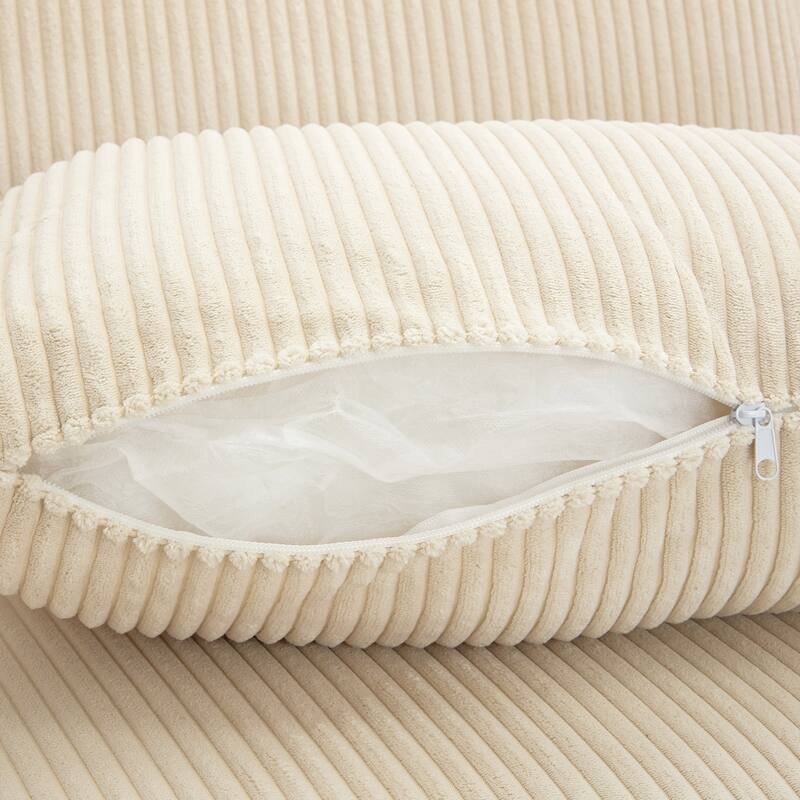 Corduroy 3 Seater Modular Sofa with Removable Back Cushions and 5 Pillows