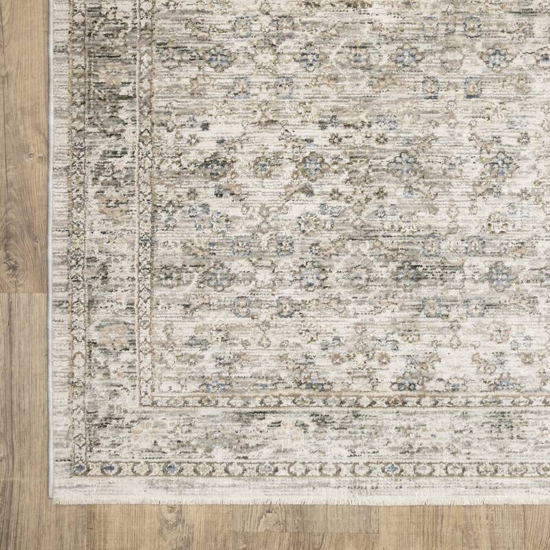 Amira Vintage Center Medallion Grey/ Beige Area Rug