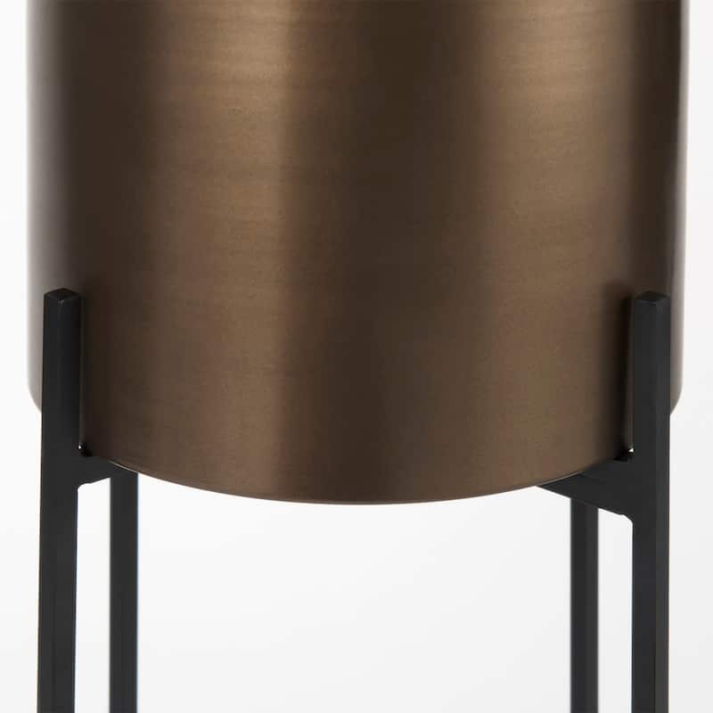 Sowerberry (Large) Bronze Metal w/Black Iron Legs Plant Stand