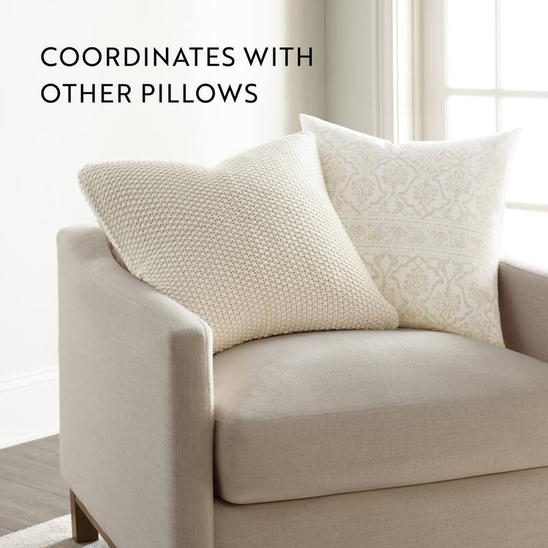 Seed Stitch Knit Acrylic Decor Throw Pillow