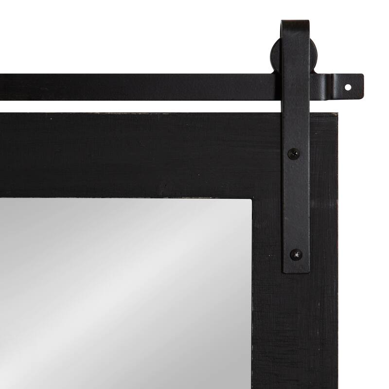 Kate and Laurel Cates Rustic Rectangular Wall Mirror - 22x30 - Black