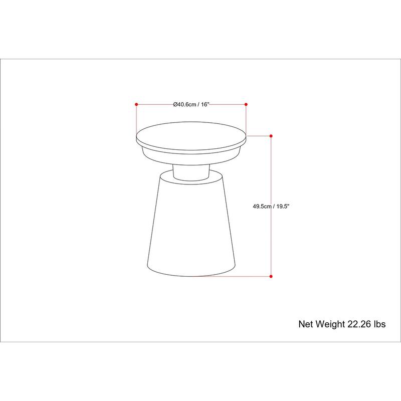 WYNDENHALL Arna Contemporary 16 inch Wide Metal Side Table in Black, Gold - 16"D x 16"W x 19.5"H