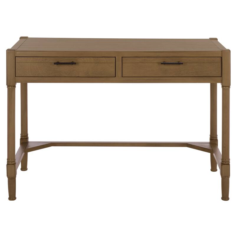 SAFAVIEH Zennure White Washed Grey Writing Desk - Desert Brown