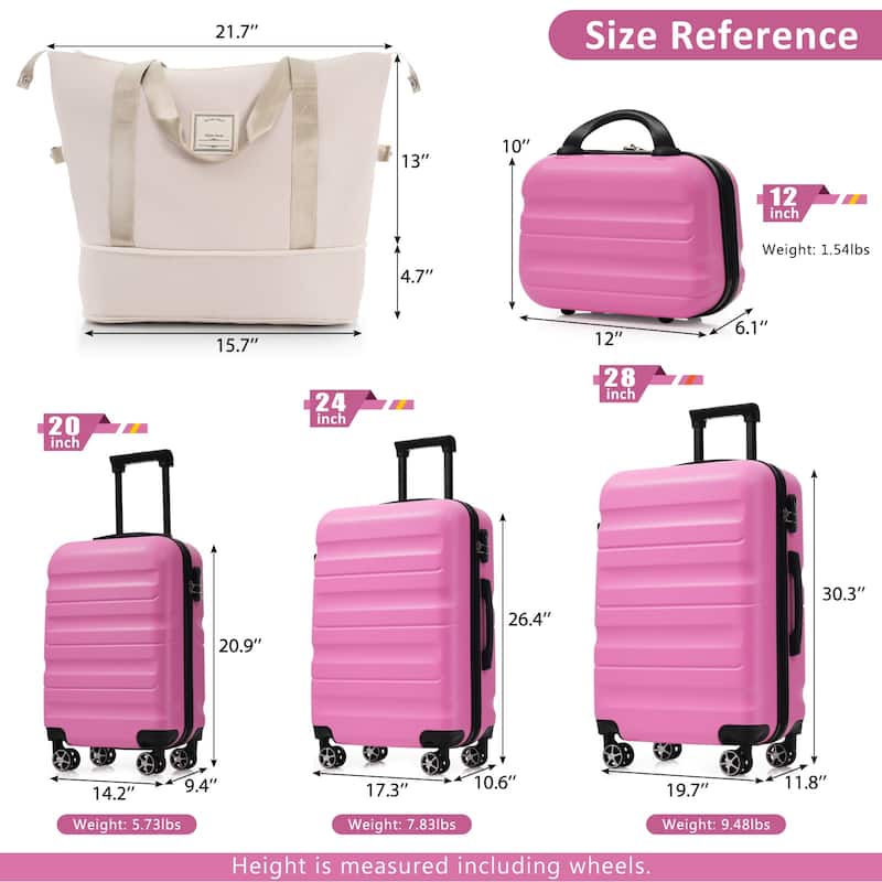 Hardshell ABS Luggage Set - Lightweight & Durable Suitcases with Dual Spinner Wheels, Carry-On & Check-In Sizes