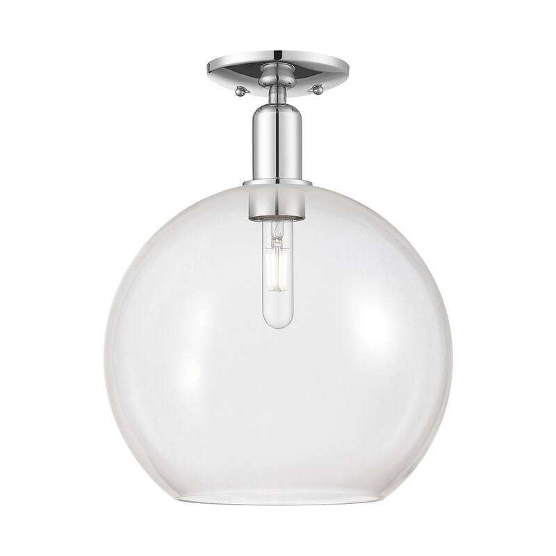 Innovations Lighting 716-1C-16-12 Athens Semi-Flush Athens 12" Wide - Polished Chrome / Clear