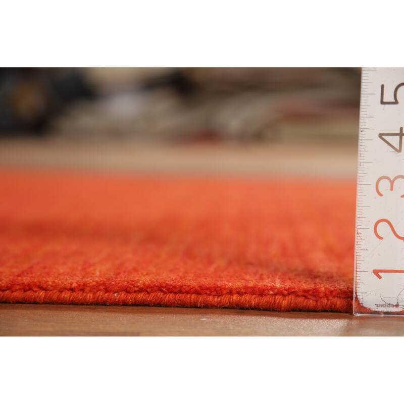 Hand Knotted Oriental 100% Wool Carpet Tribal Animal Pictorial Oranges & Rust Gabbeh Area Rug - 6' 6'' X 4' 6''