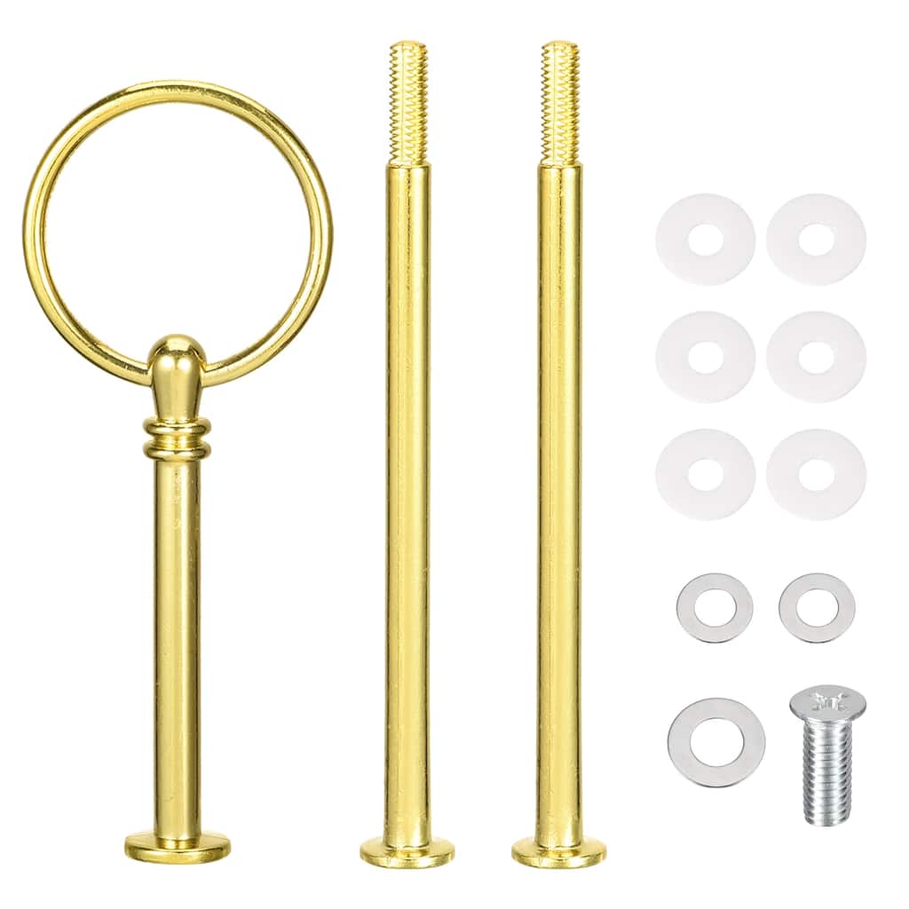 4 Set 3-Tier Cupcake Stand Hardware Fittings for Cake Stand, Gold