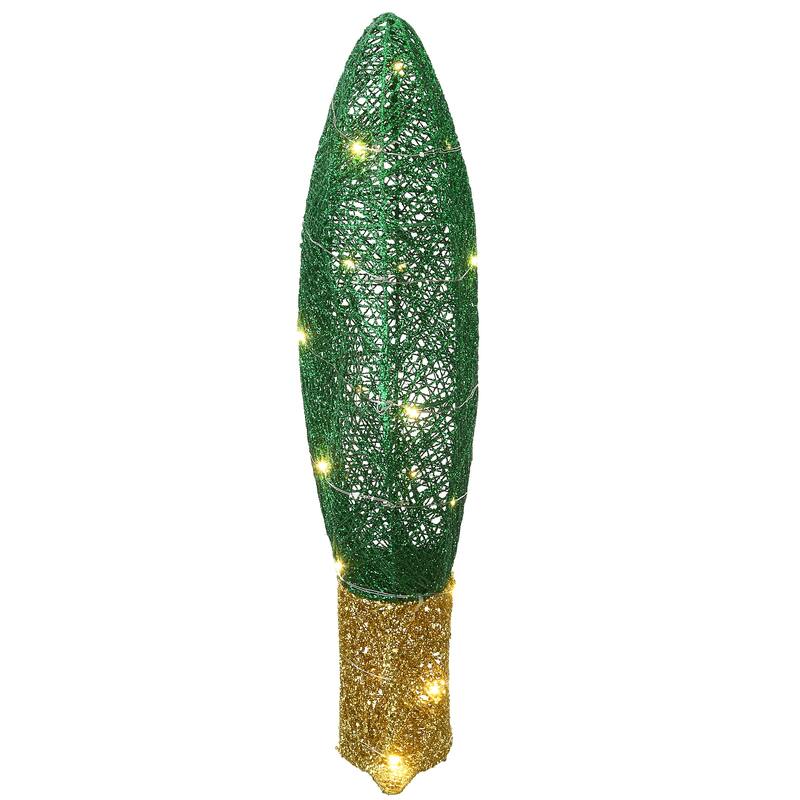 National Tree Company 20 in. Pre-Lit Green Christmas Light Bulb Decoration - 20 in