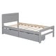 preview thumbnail 14 of 21, Modern Twin Size Platform Bed Frame with 2 Drawers and Headboard, Wood Storage Bed, No Box Spring Needed, for Boys Girls Adult