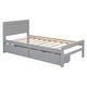 preview thumbnail 26 of 26, Twin Size Platform Bed Frame, Pinewood Bedframe with 2 Drawers