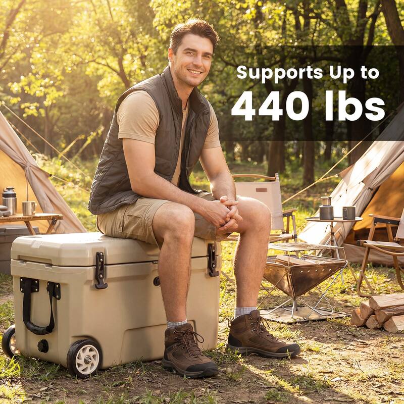 Gymax 52 Quart Portable Hard Cooler w/6-Day Ice Retention Pull Handle