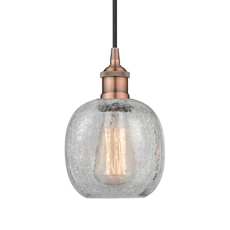 Innovations Lighting 616-1P-10-6 Belfast Pendant Belfast 6" Wide Mini - Antique Copper / Clear Crackle