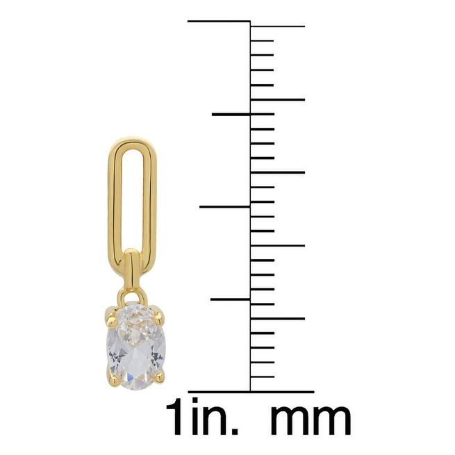 Victoria Townsend 14kt Gold over Sterling Silver Oval White Sapphire Drop Earrings