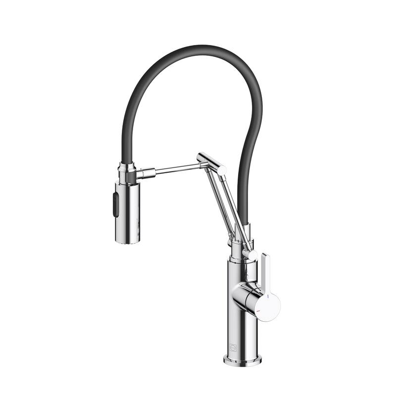 Indigo Home Single Handle Pull Down Sprayer Kitchen Faucet - Chrome