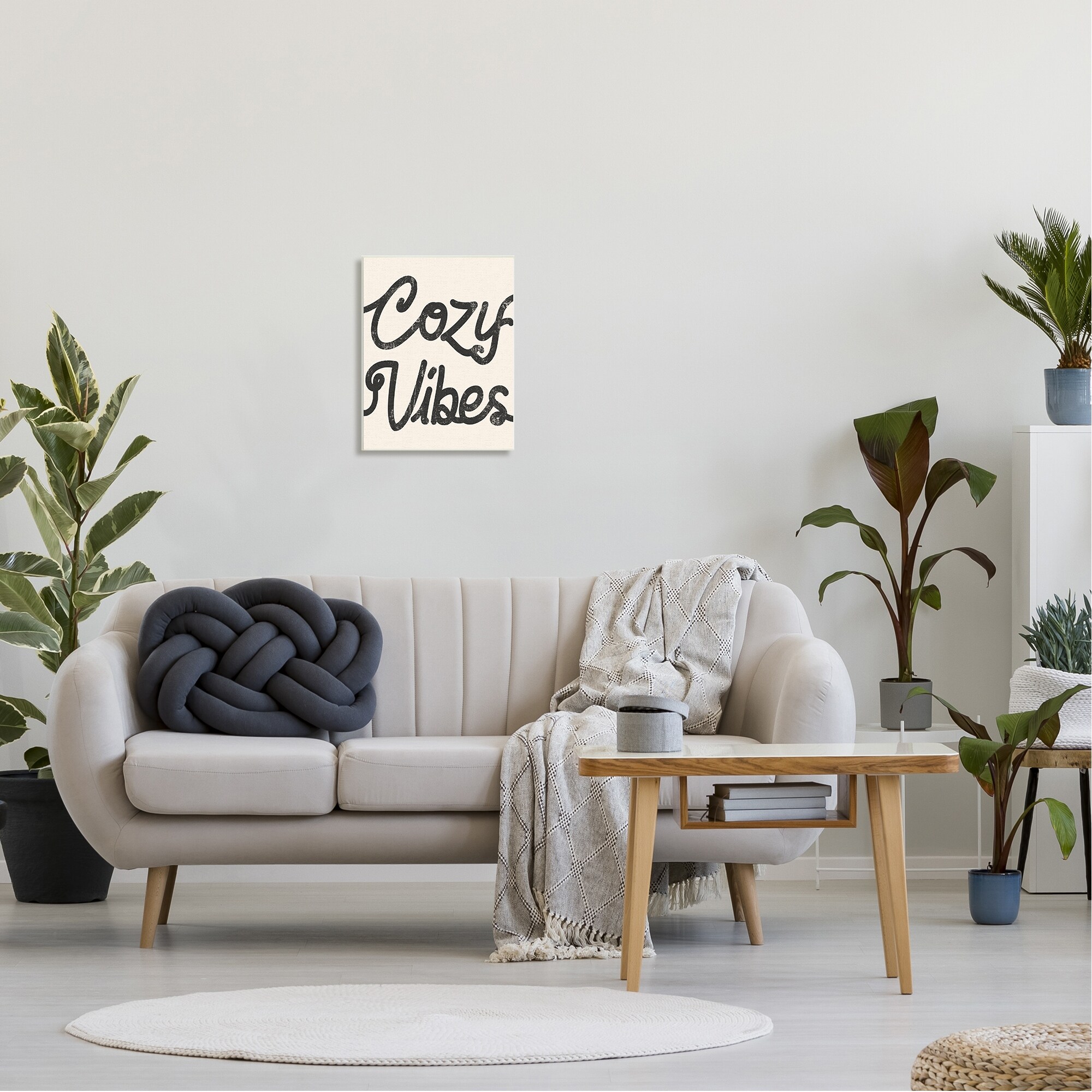 Stupell Cozy Vibes Retro Vintage Typography Phrase  Wood Wall Art - White-image