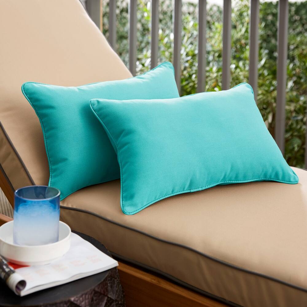 Sorra Home Sunbrella Canvas Aruba Corded Indoor/ Outdoor Pillows (Set of 2)