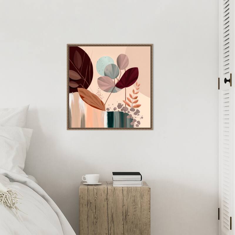 Celeste Complement by Bella Eve Framed Canvas Wall Art Print - Sylvie Beaded Gold